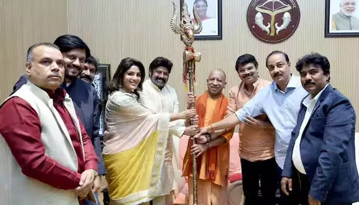 Tollywood star Balakrishna and the Akhanda-2 team met UP CM Yogi Adityanath ahead of the film’s December 5 release, presenting him a trishul souvenir.