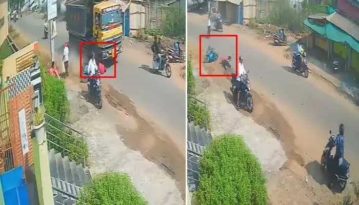 A biker died tragically in Kooragallu after falling under a tipper. Public apathy at the scene has sparked strong criticism online.