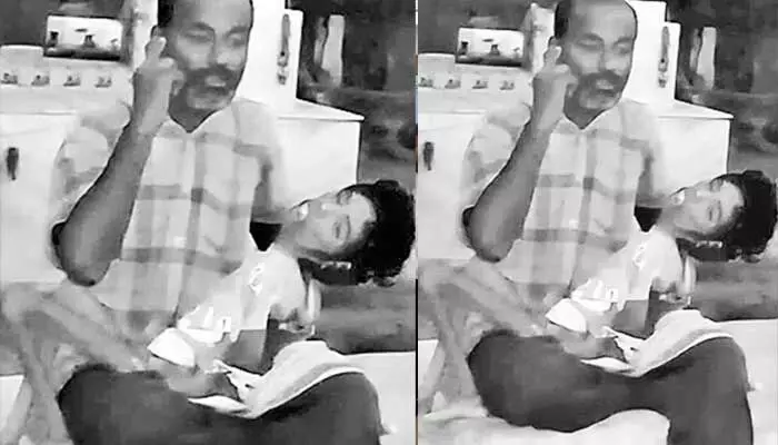 A mentally challenged boy died of hunger, and his father, unable to afford cremation, waited for hours at the graveyard seeking help.