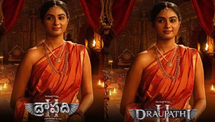 Draupadi 2 first look poster released; Rakshana as Draupadi Devi looks stunning and grand, garnering ‘wow’ reactions from fans.