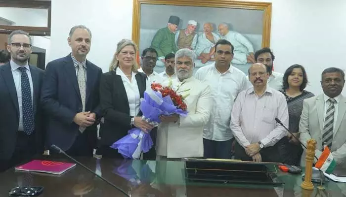 Germany SDP officials met Telangana Assembly Speaker Gaddam Prasad to discuss state development and investment opportunities.