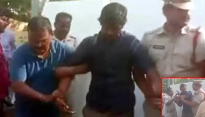 In Vijayawada’s Suryaraopet, husband attacked wife with a knife over family dispute; police have arrested the suspect.
