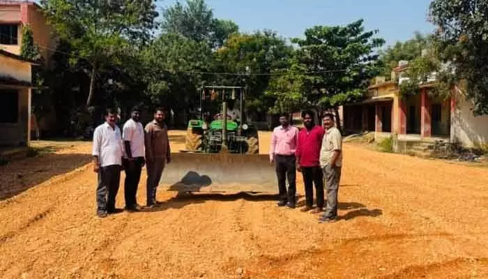 Murali Pantulu Yuva Sena members renovated Pedda Shankaram Peta school campus at their own expense to provide a safe environment for students.