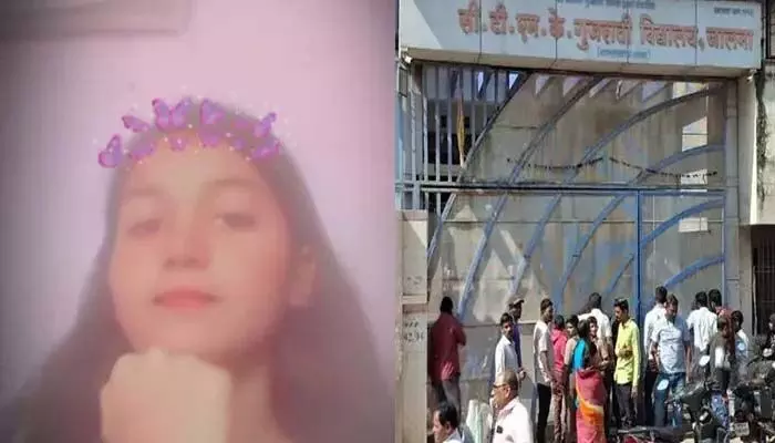 8th grade student commits suicide by jumping from school building in Jalna. Parents demand strict action against school management.