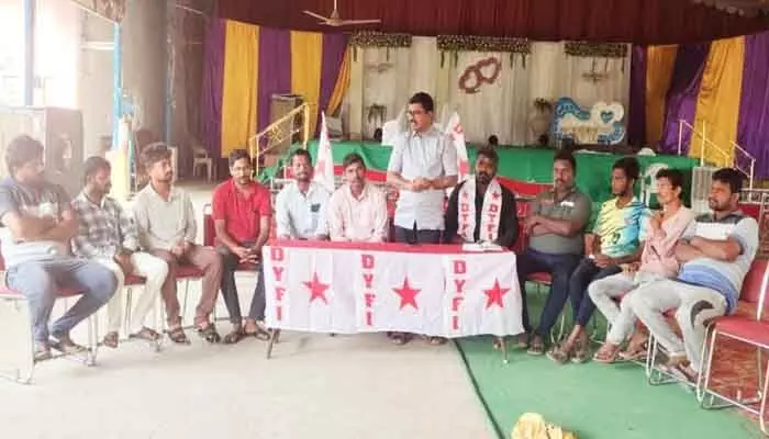 DYFI Nidamanuru mandal meeting focused on unemployment and youth welfare, forming a new committee and urging governments to fill vacant jobs.