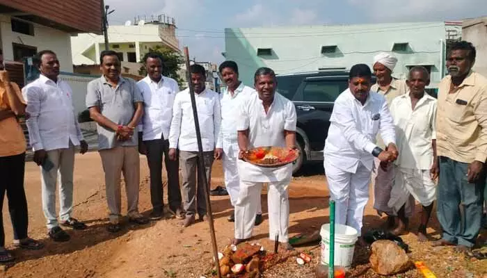 ₹10 lakh DMFT funds sanctioned for Ameerpet village for new drainage line construction; villagers thank MLA and local leaders.