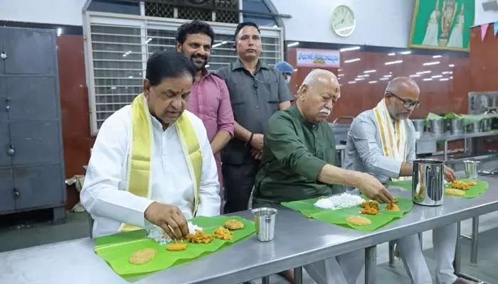 RSS Chief Mohan Bhagwat visited Tirumala and received Srivari Annprasad, sparking excitement among devotees.