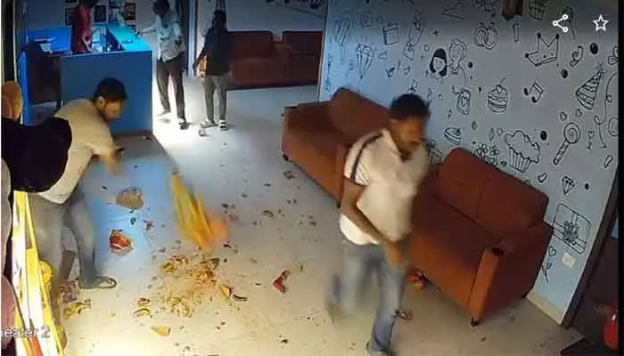 A dispute erupted at a private theatre in Himayatnagar after a birthday celebration video was deleted, leading to vandalism and police action.